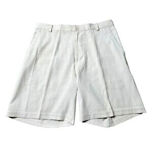 Bachrach Men's Bermuda Shorts 70% Silk & Cotton Blend Beige 35 Waist